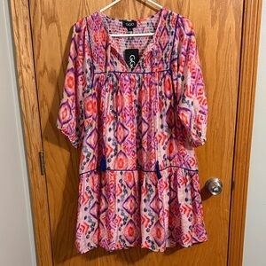 GIGIO Colorful Smocked Dress